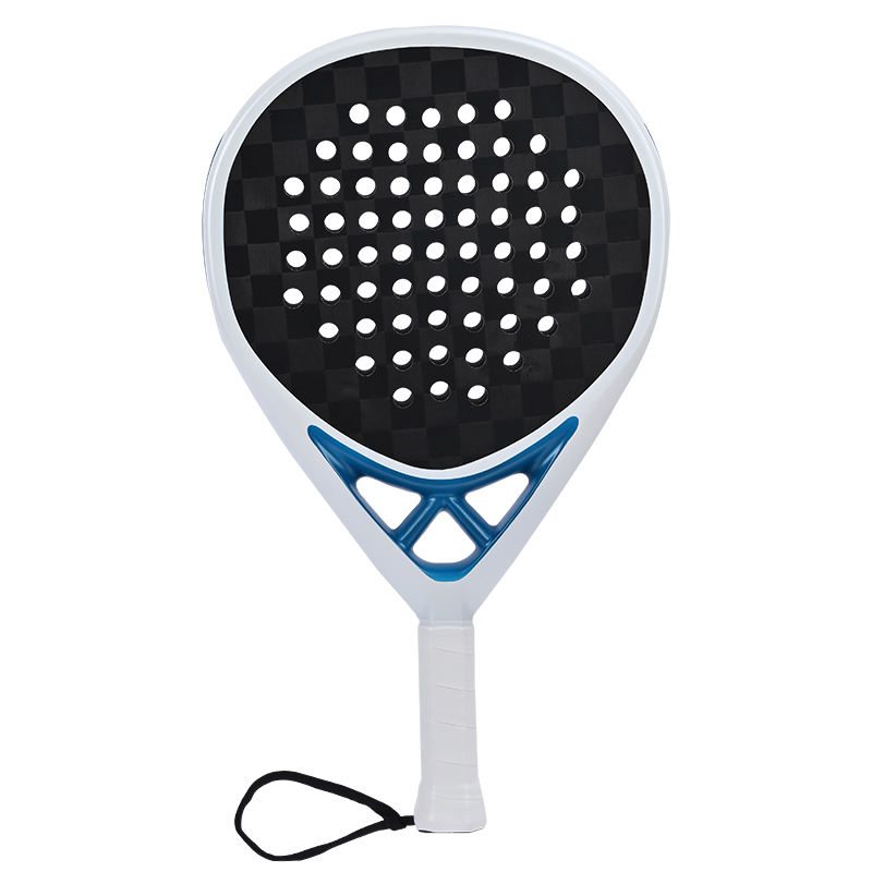 White Paddle Racket New Product White Black High Quality Custom Professional Eva Core 18K ...